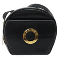 Celine Circle Logo Shoulder Bag Leather Black Leather Shoulder Bag Bag