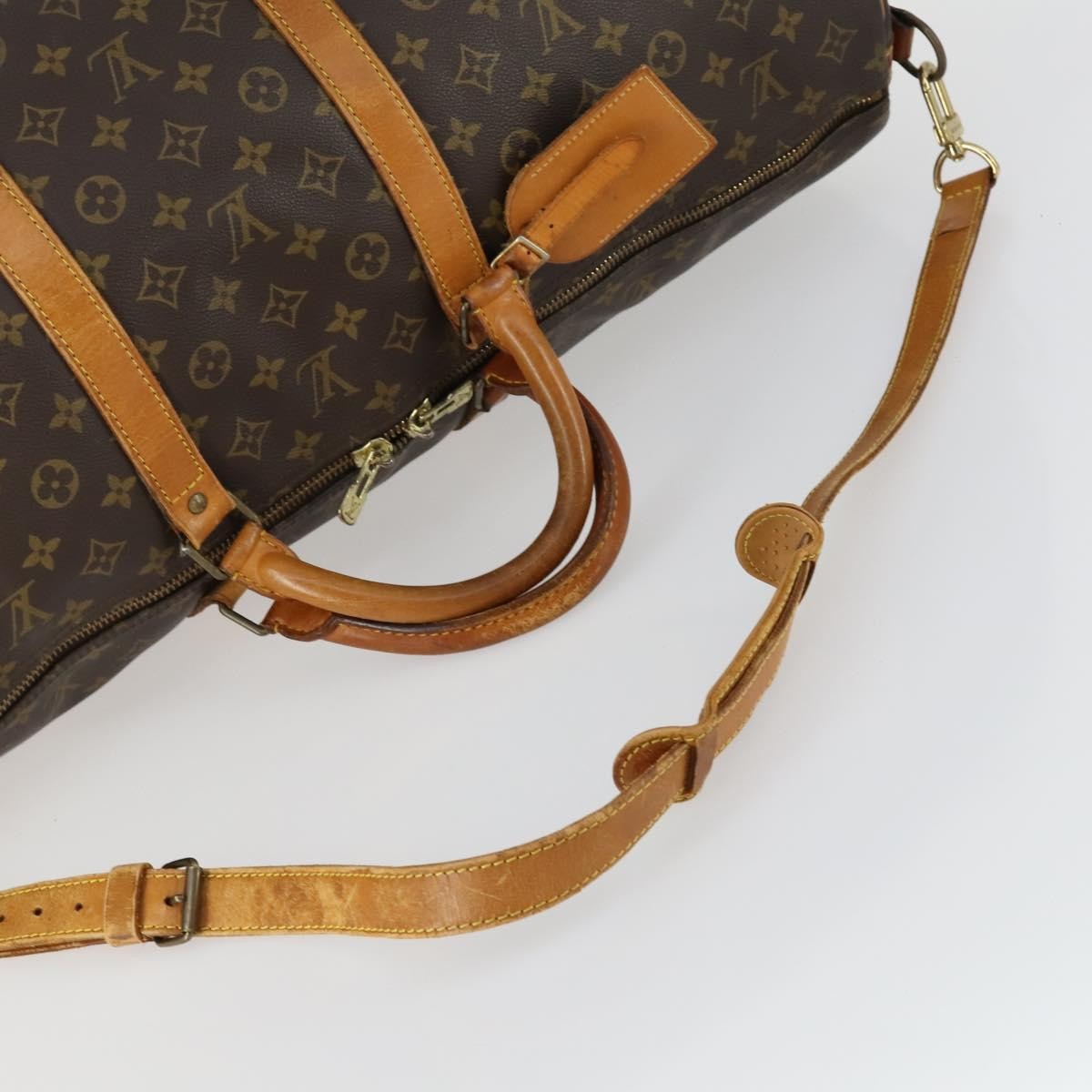 Louis Vuitton Keepall Bandouliere Bag Monogram Canvas Brown Canvas Travel Bag