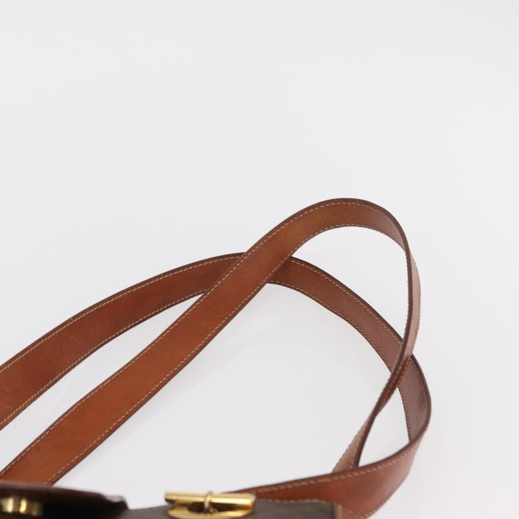 Celine Vintage Macadam Shoulder Bag Canvas And Leather Brown Canvas Shoulder Bag Bag