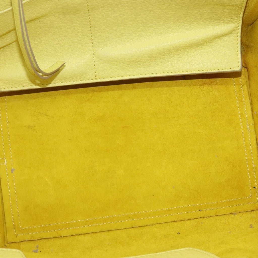 Celine Tie Knot Tote Smooth Leather Yellow Leather Bag