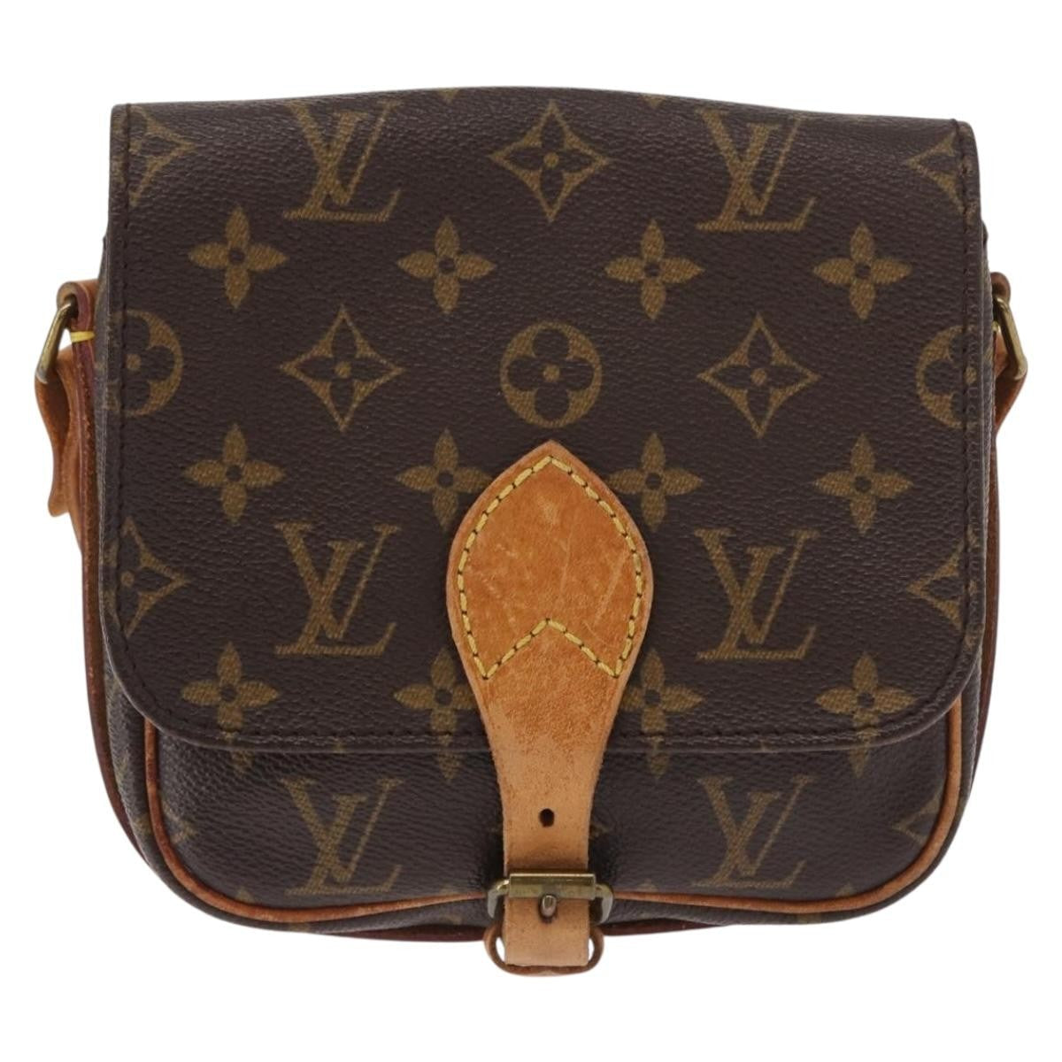 Louis Vuitton Cartouchiere Handbag Monogram Canvas Brown Canvas Shoulder Bag