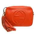 Gucci Soho Chain Crossbody Bag Leather Orange Leather Shoulder Bag Bag (Pre-Owned)