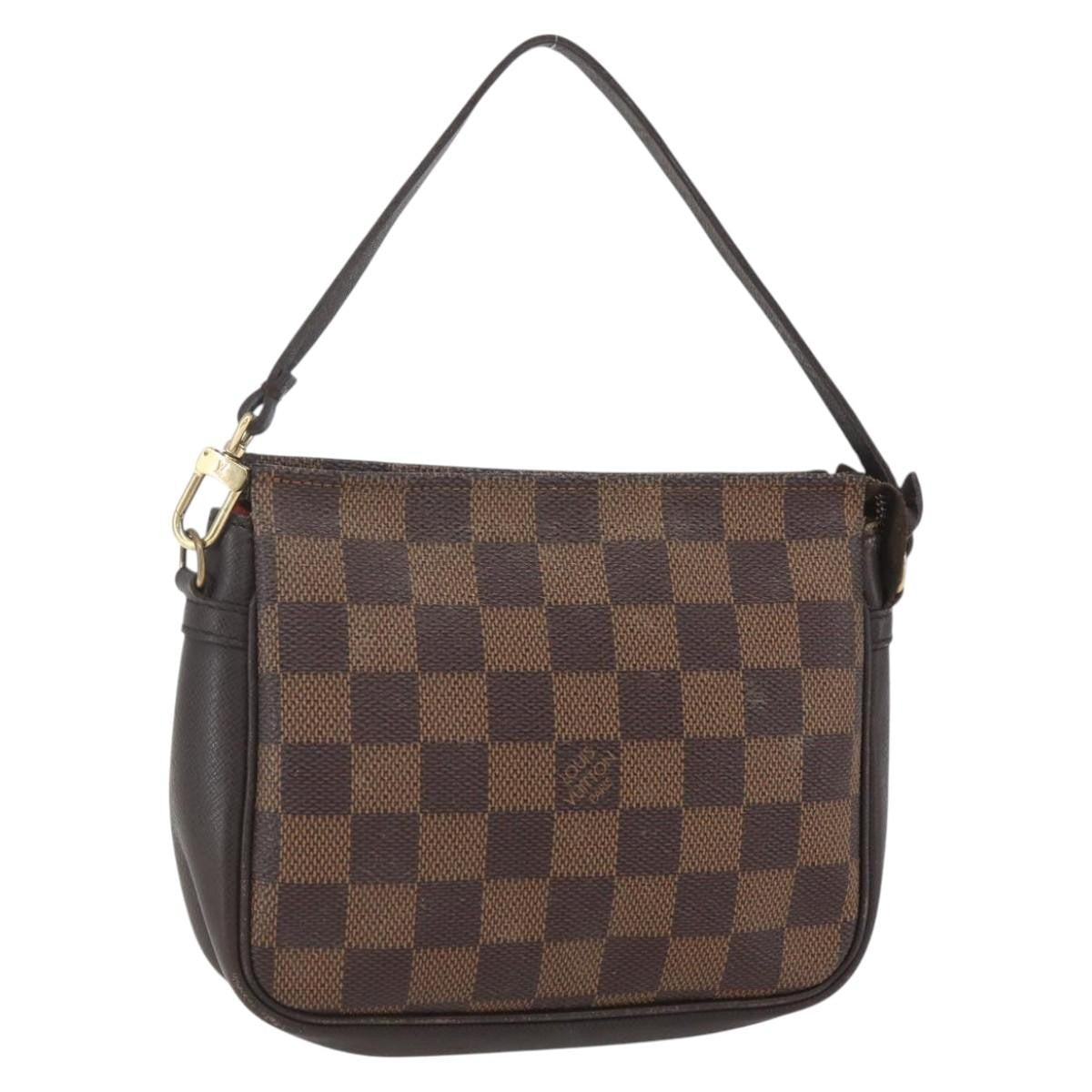 Louis Vuitton Trousse Make Up Bag Damier Canvas Brown Canvas Clutche & Pouche Bag