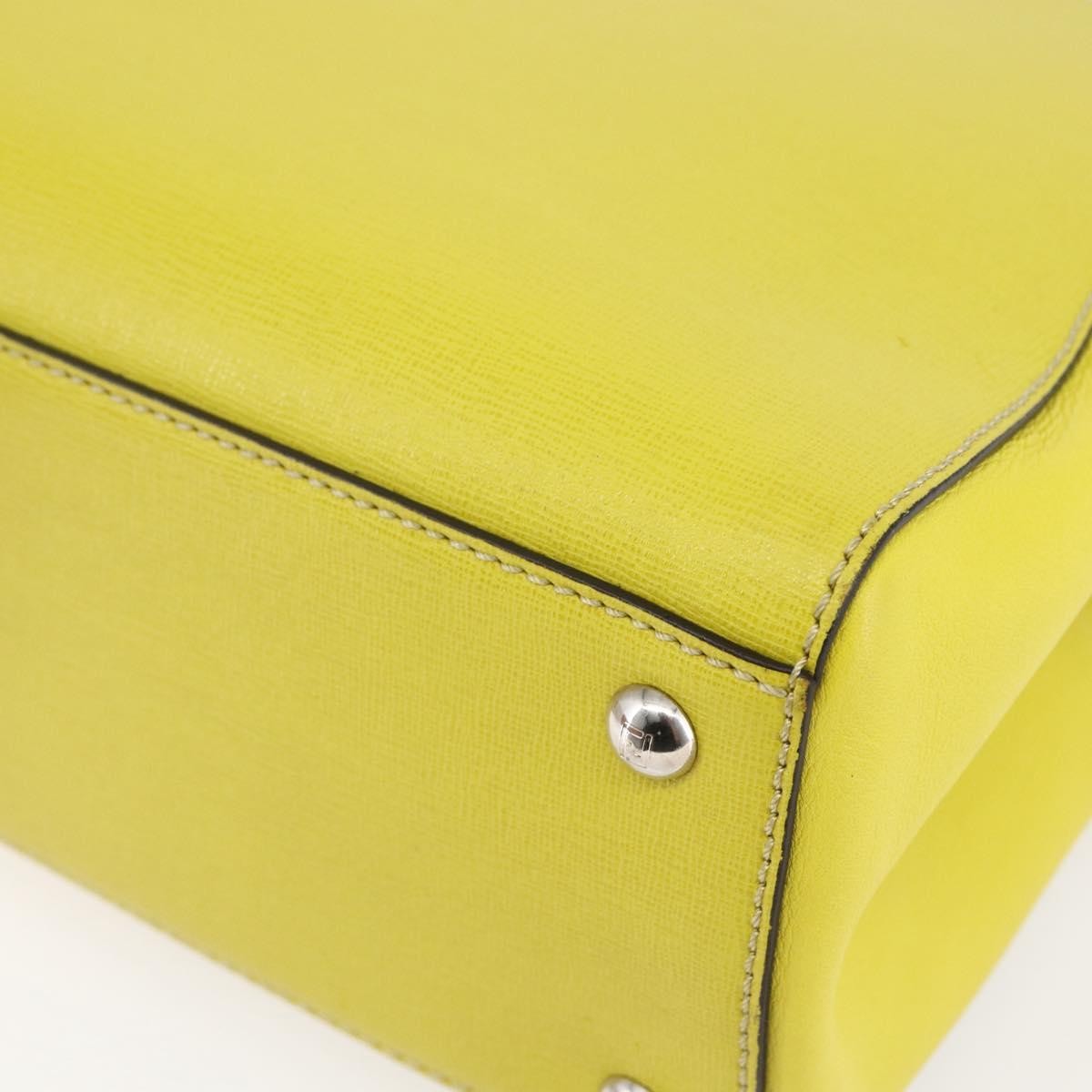 Fendi 2Jours Bag Leather Yellow Leather Handbag