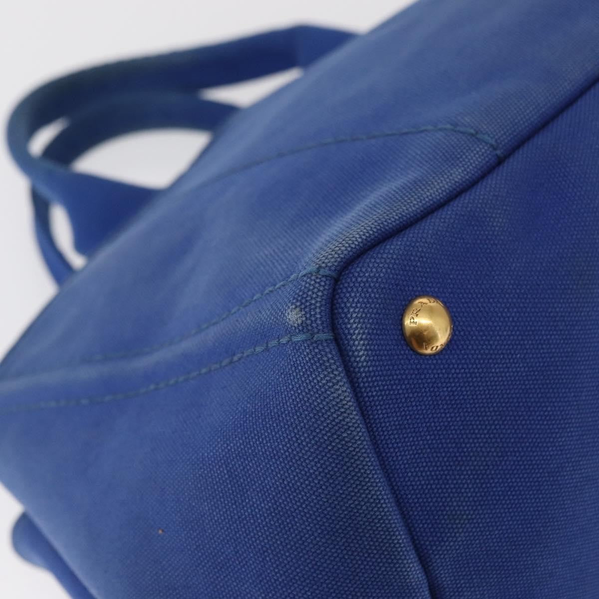 Prada Canapa Open Tote Canvas Blue Canvas Tote Bag Bag