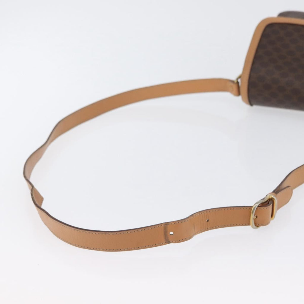 Celine Vintage Macadam Shoulder Bag Canvas And Leather Brown Canvas Shoulder Bag Bag