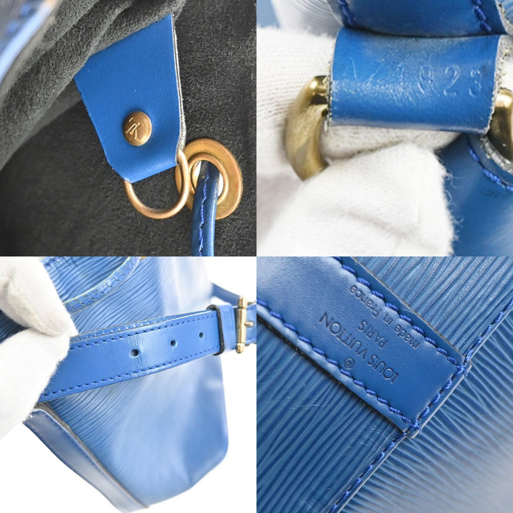 Louis Vuitton Petit Noe Handbag Epi Leather Blue Leather Shoulder Bag