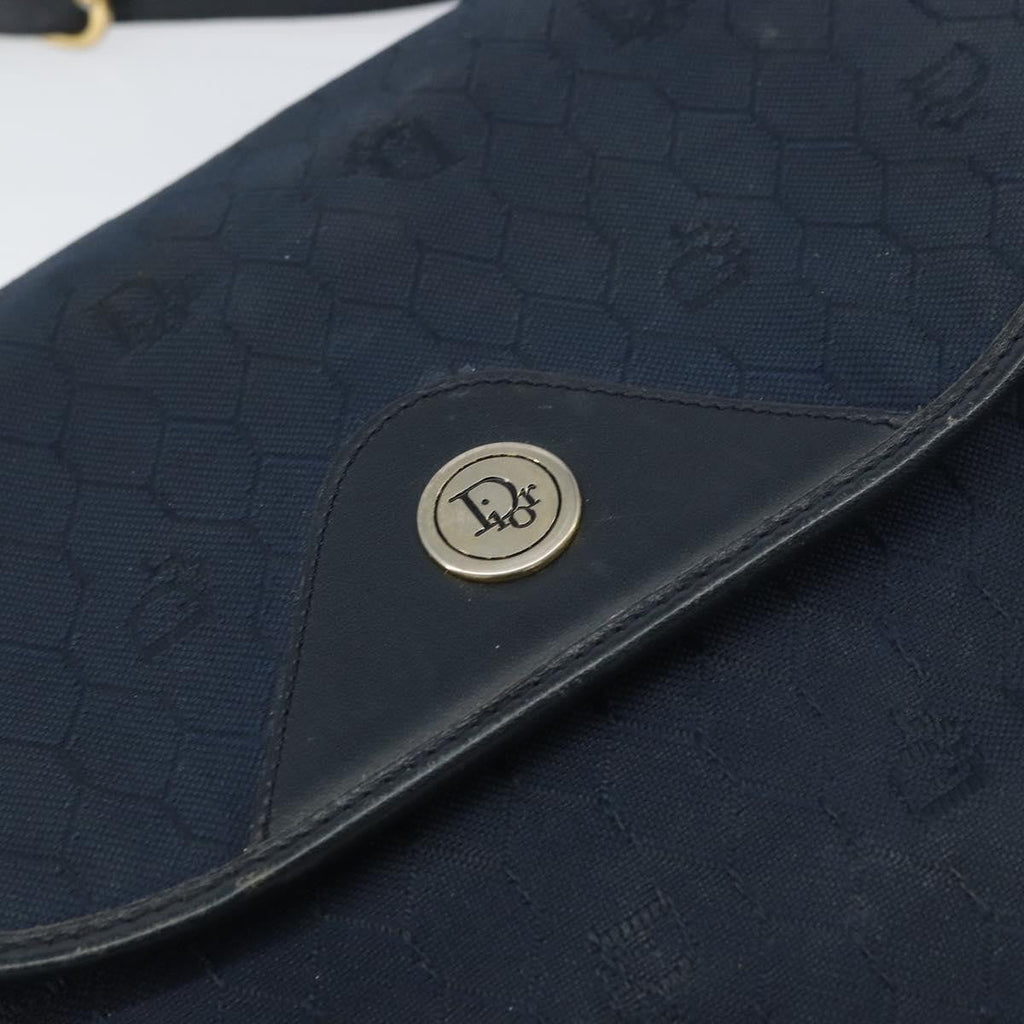 Christian Dior Vintage Honeycomb Shoulder Bag Canvas Navy Canvas Shoulder Bag Bag (Pre-Owned)