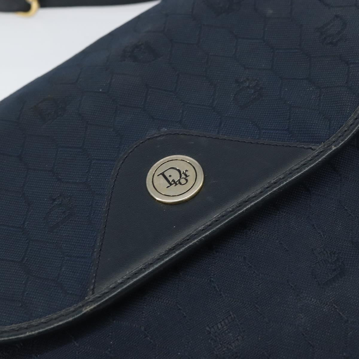 Christian Dior Vintage Honeycomb Shoulder Bag Canvas Navy Canvas Shoulder Bag Bag (Pre-Owned)