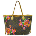 Louis Vuitton Neverfull Tote Limited Edition Monogram Roses Brown Canvas Tote Bag