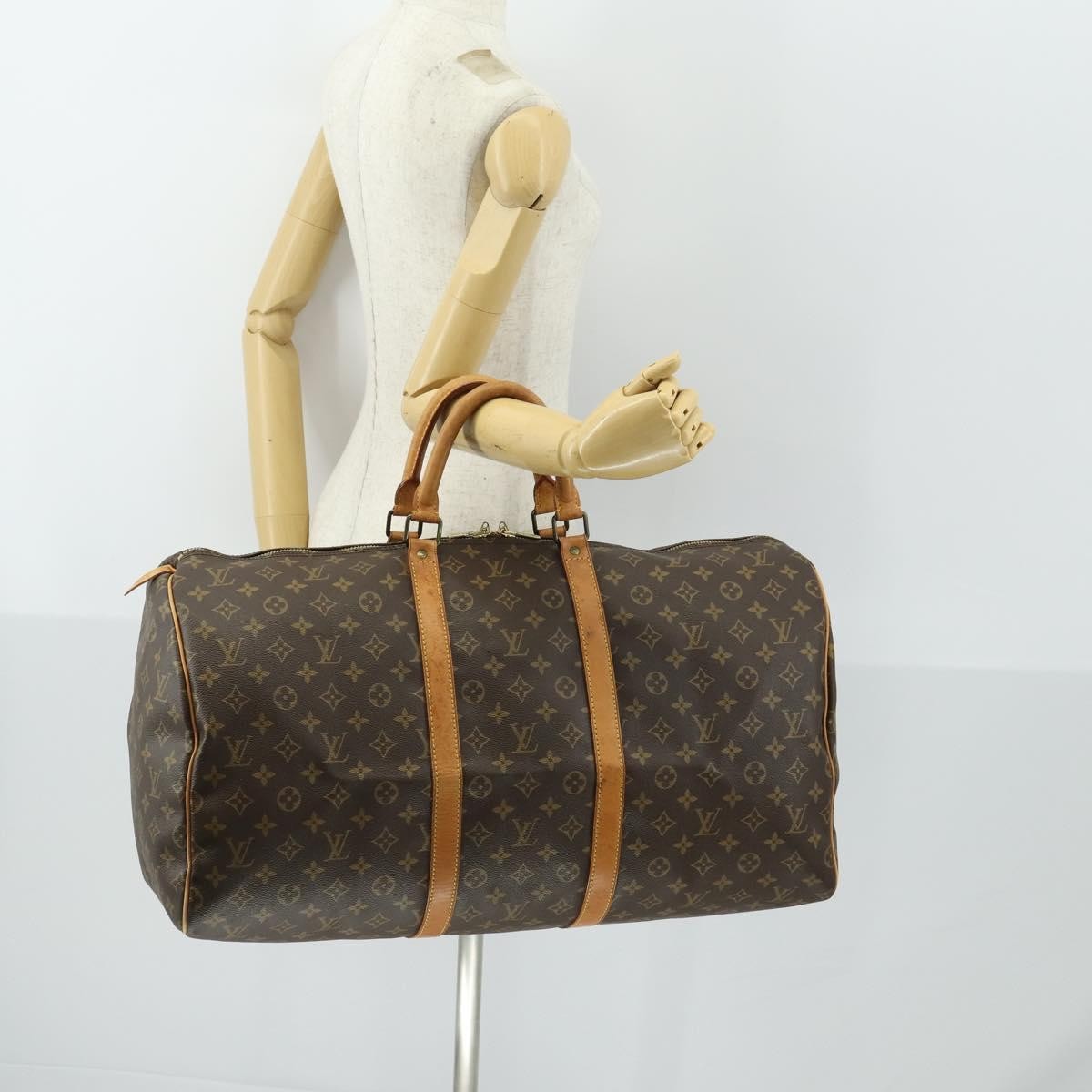 Louis Vuitton Keepall Bag Monogram Canvas Brown Canvas Travel Bag