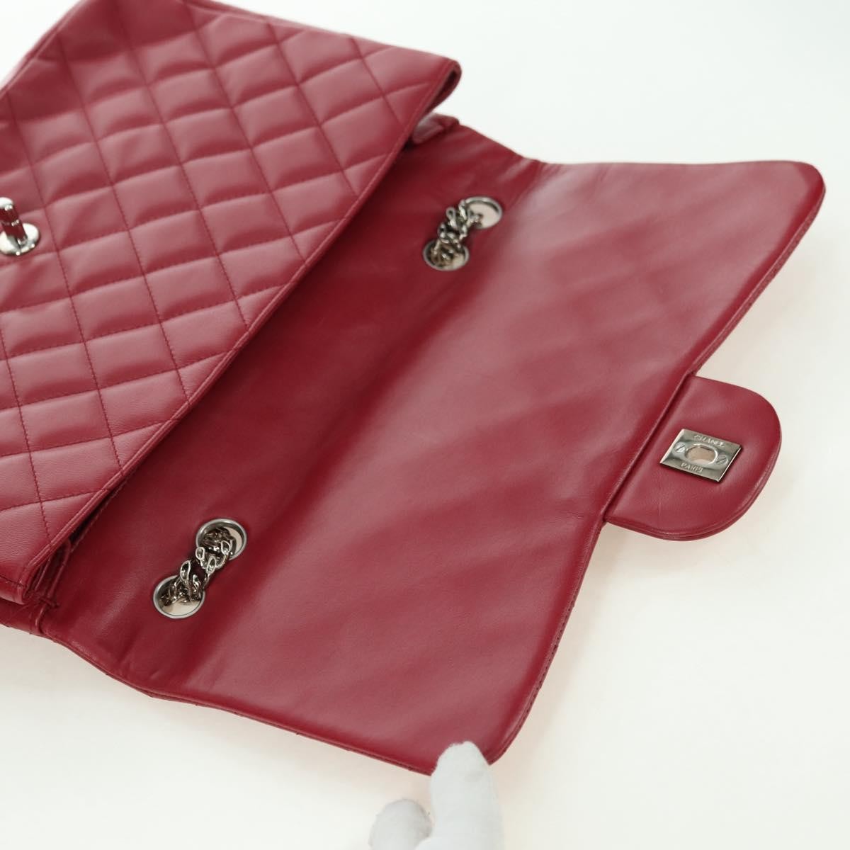Chanel Classic Single Flap Bag Quilted Lambskin Red Leather Shoulder Bag Bag