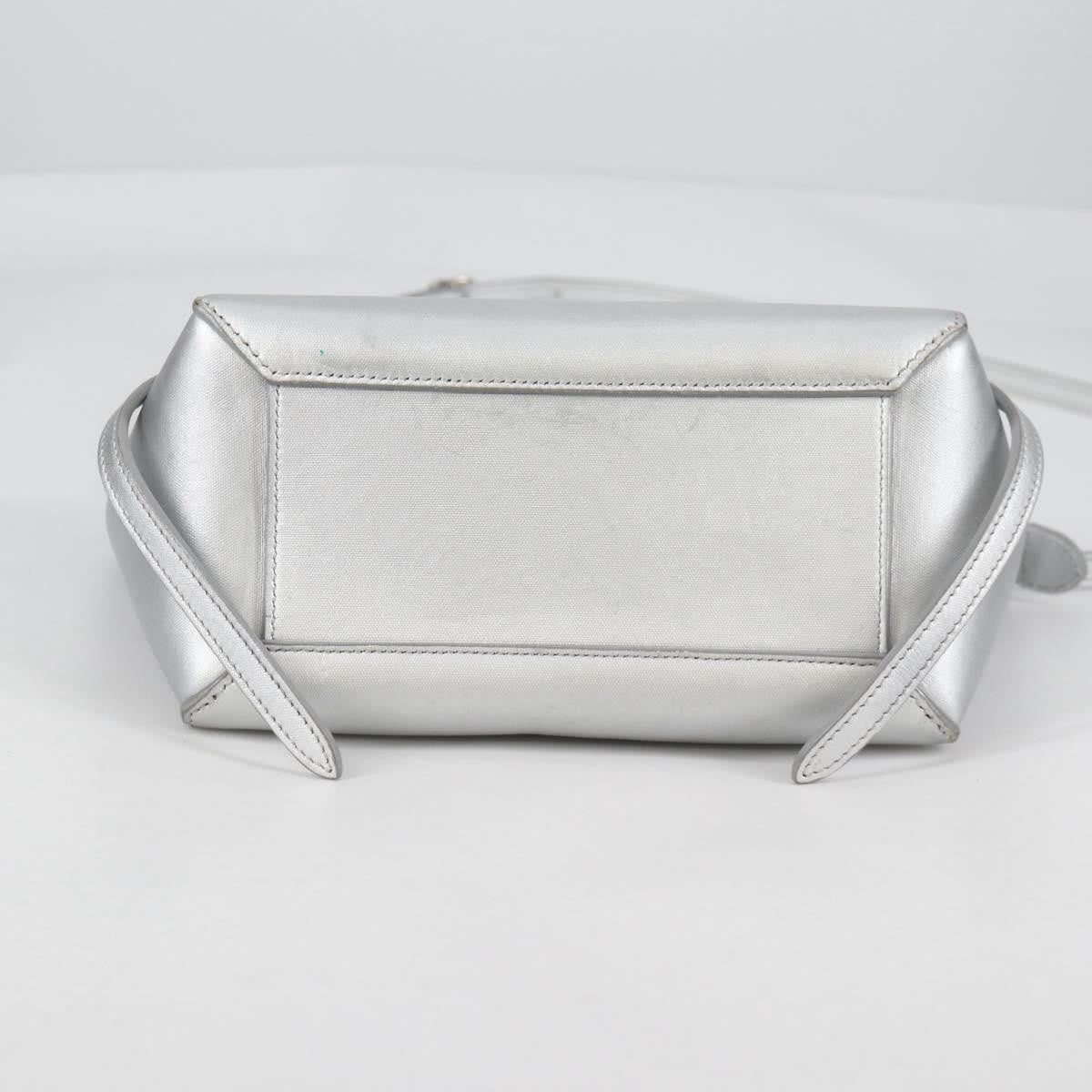 Celine Belt Bag Textured Leather Silver Leather Handbag