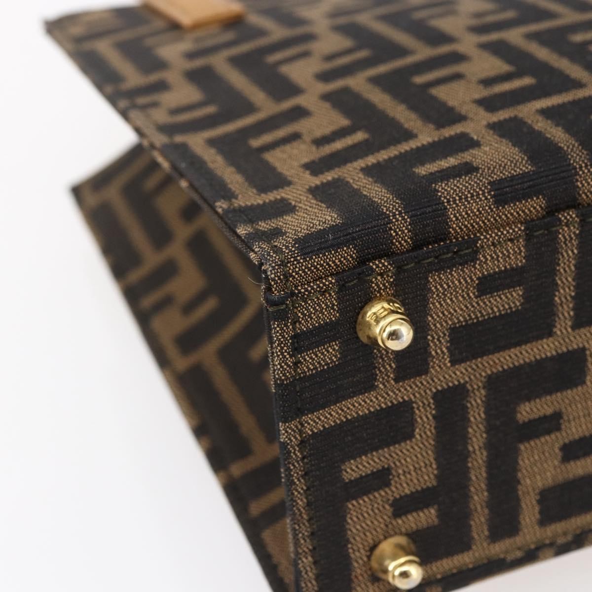 Fendi Vintage Top Handle Bag Zucca Canvas Brown Canvas Handbag