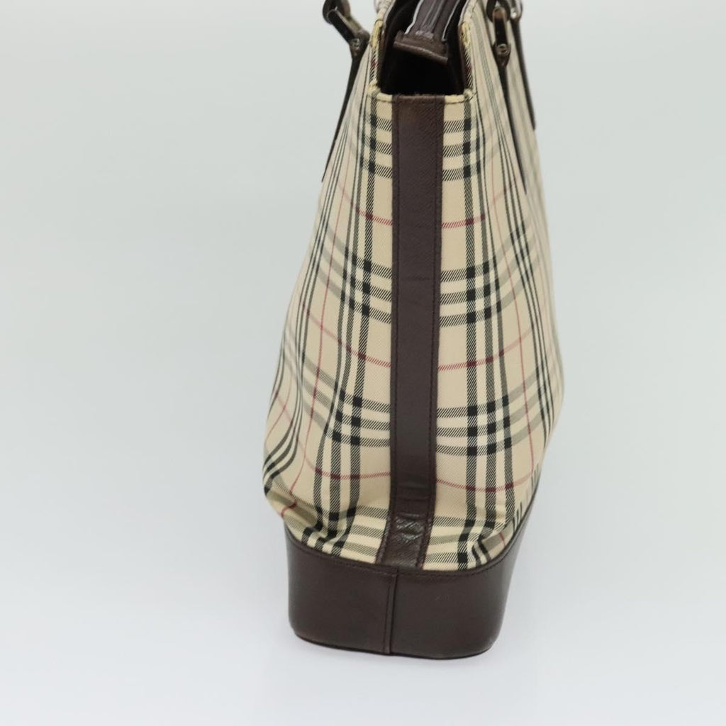 Burberry Nova Check Tote Canvas And Leather Beige Canvas Tote Bag