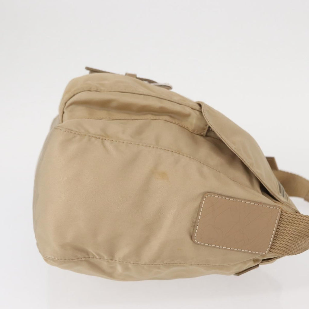 Prada Buckle Messenger Bag Tessuto Beige Nylon Shoulder Bag Bag