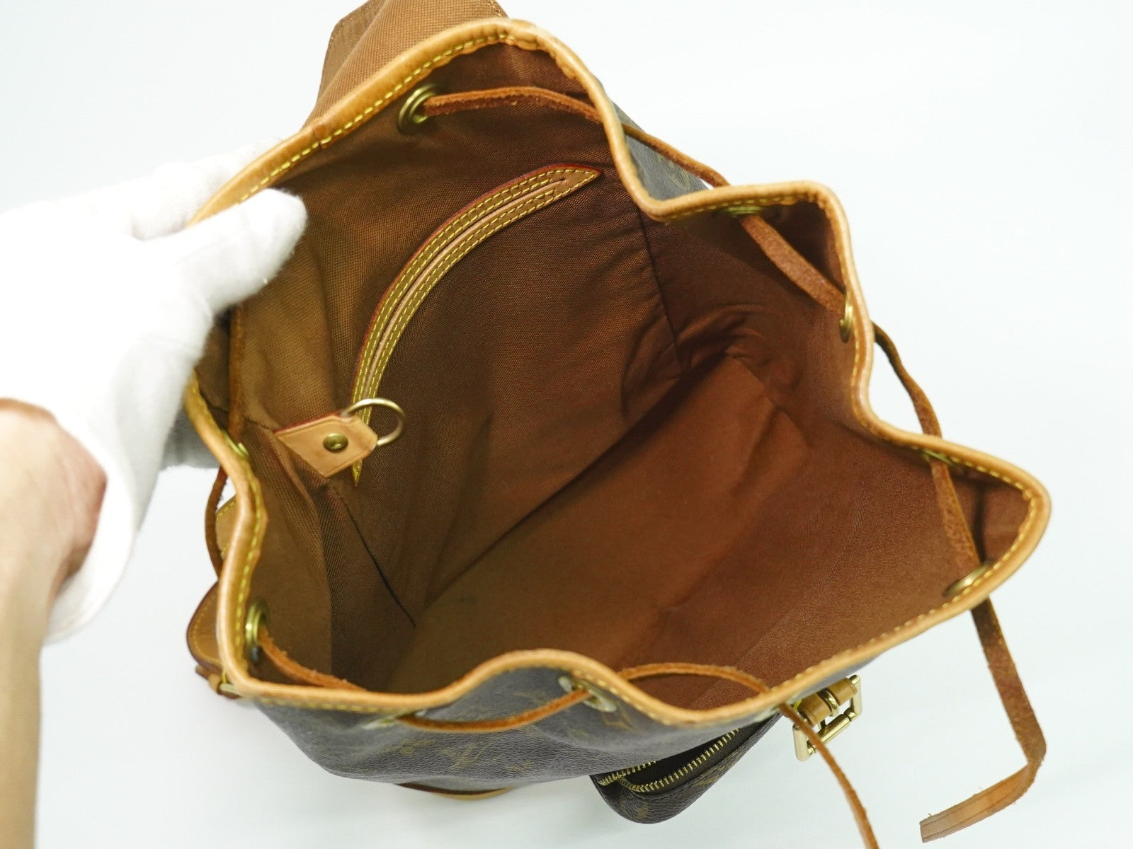 Louis Vuitton Vintage Montsouris Backpack Monogram Canvas Brown Canvas Backpack Bag