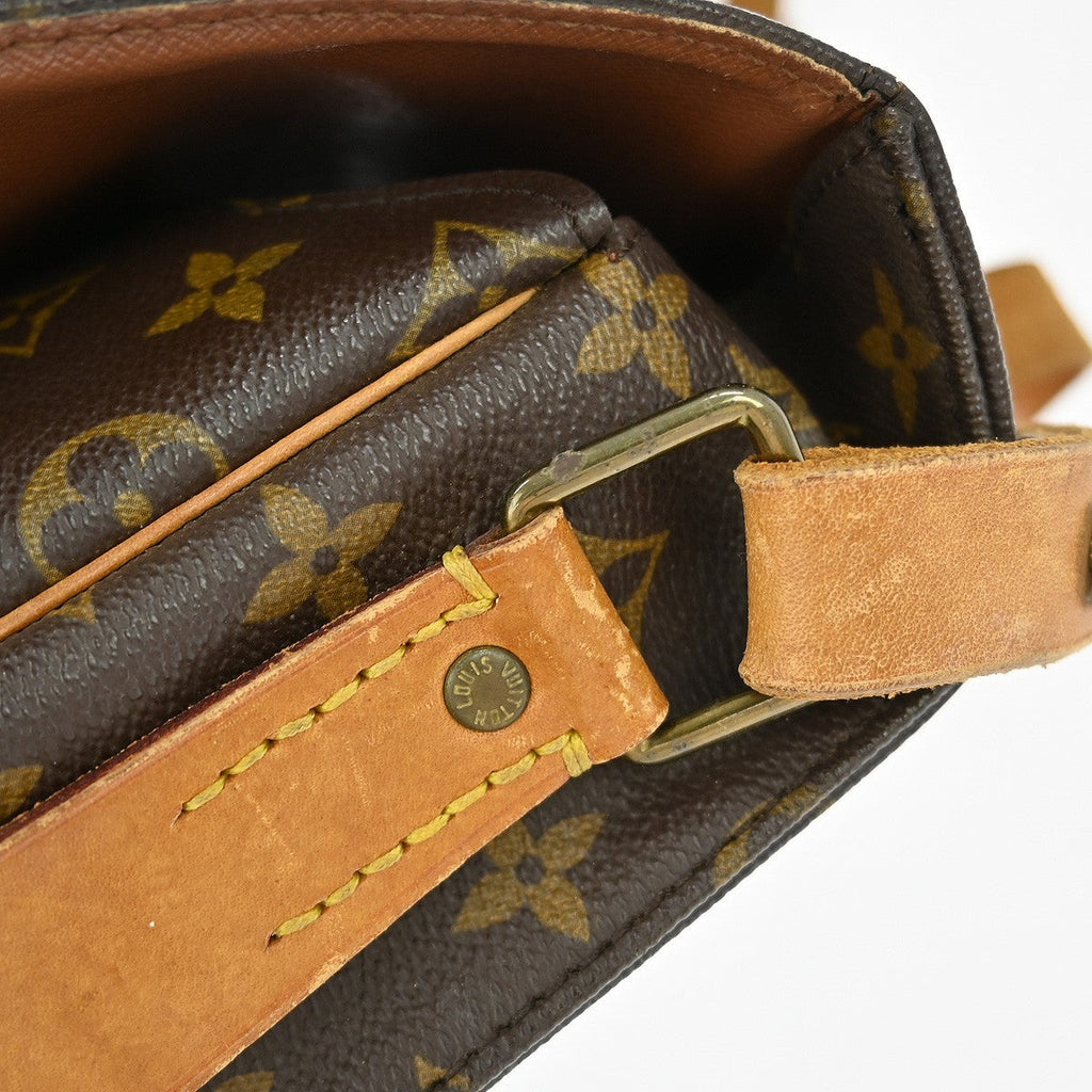 Louis Vuitton Cartouchiere Handbag Monogram Canvas Brown Canvas Shoulder Bag