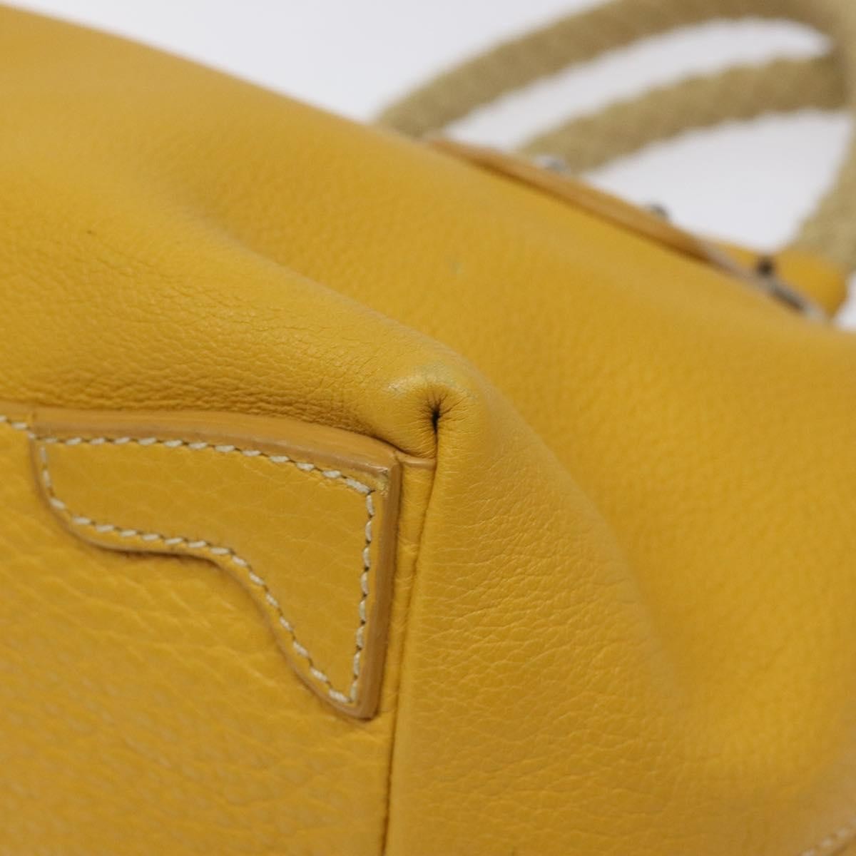 Prada Vintage Handbag Leather Yellow Leather Handbag