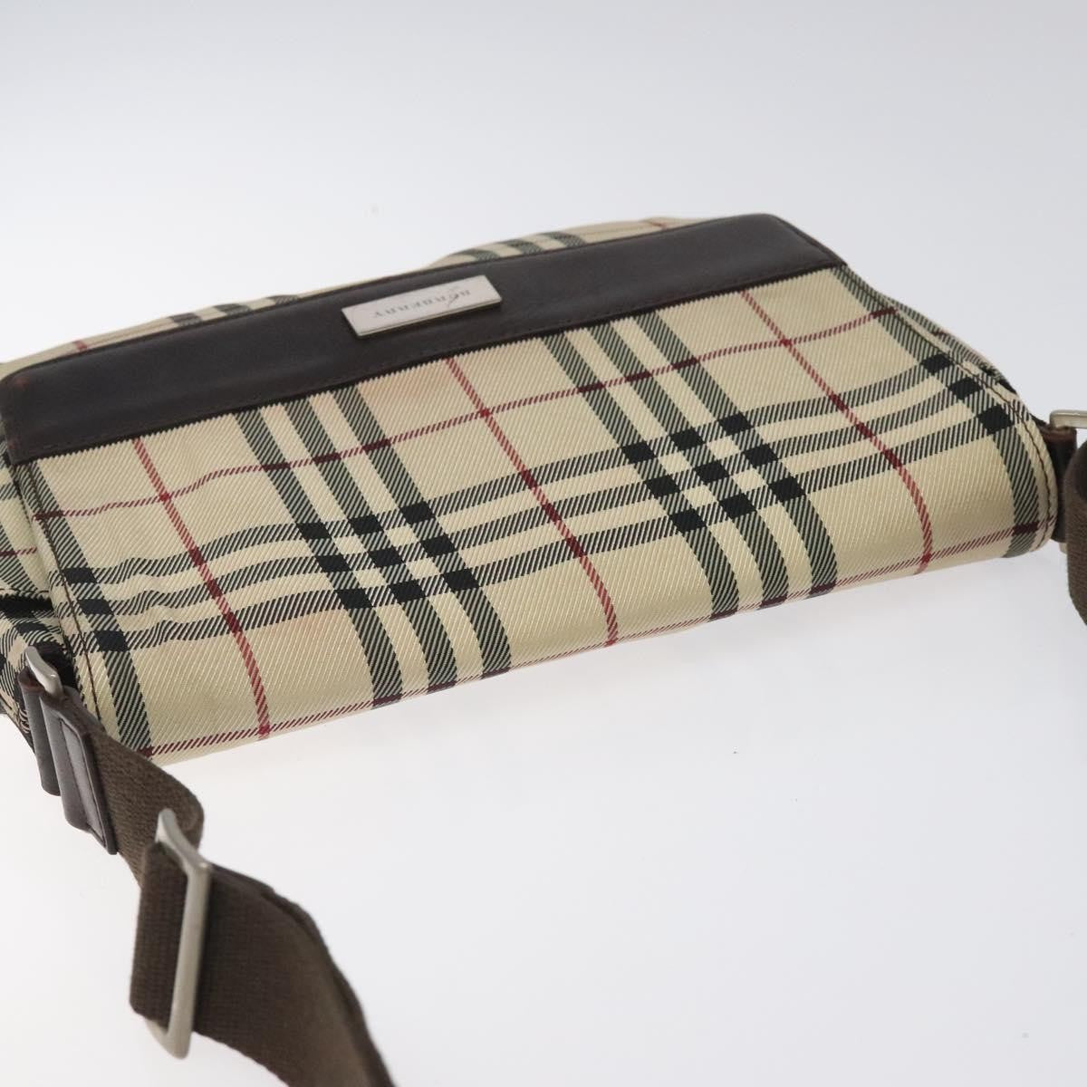 Burberry Nova Check Shoulder Bag Canvas And Leather Beige Canvas Shoulder Bag