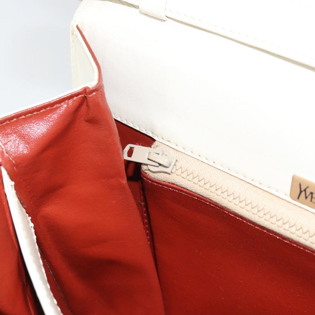 Saint Laurent Vintage Shoulder Bag Leather White Leather Shoulder Bag Bag (Pre-Owned)