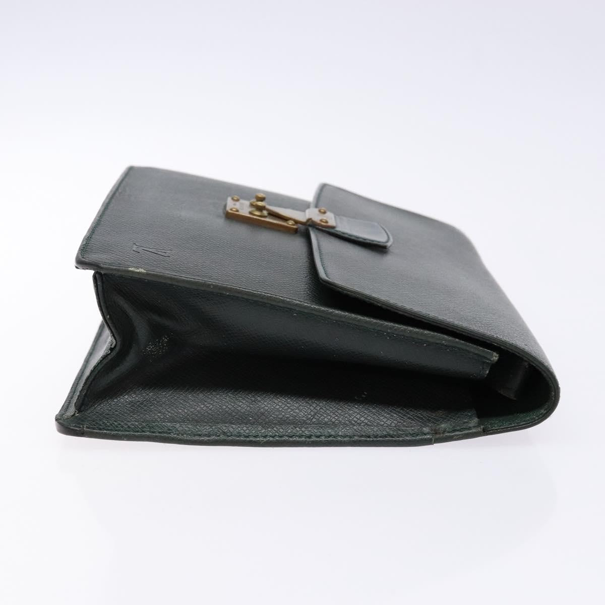 Louis Vuitton Kourad Pouch Taiga Green Leather Clutche & Pouche Bag