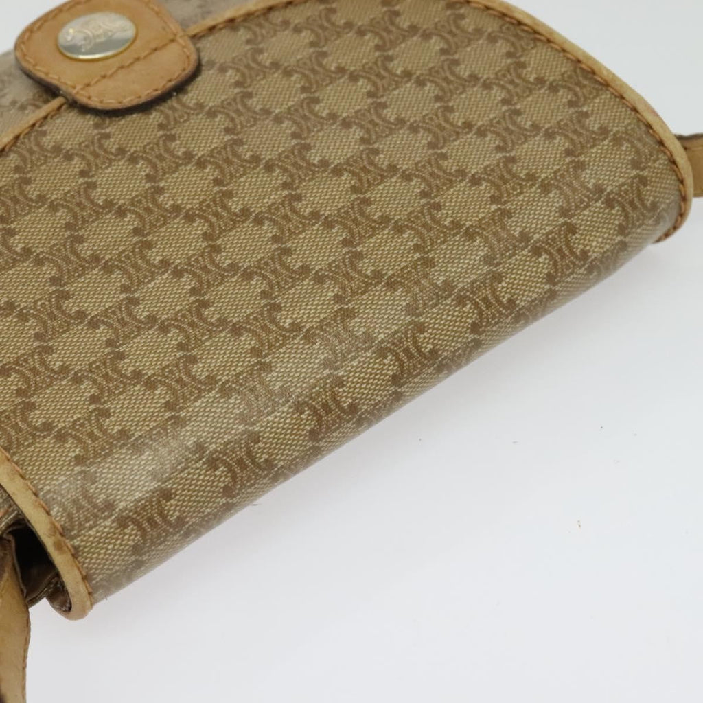 Celine Vintage Macadam Shoulder Bag Macadam Canva  Vinyl Beige Pvc Bag
