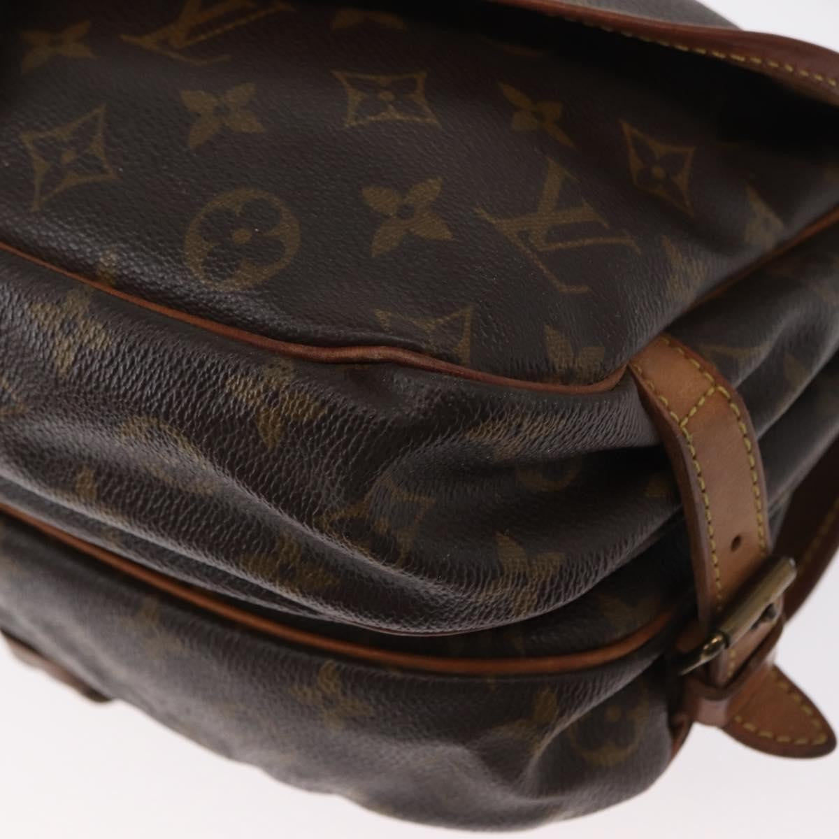 Louis Vuitton Saumur Handbag Monogram Canvas Brown Canvas Shoulder Bag