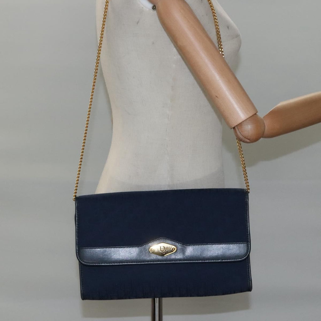 Christian Dior Vintage Trotter Shoulder Bag Canvas Navy Canvas Shoulder Bag Bag (Pre-Owned)