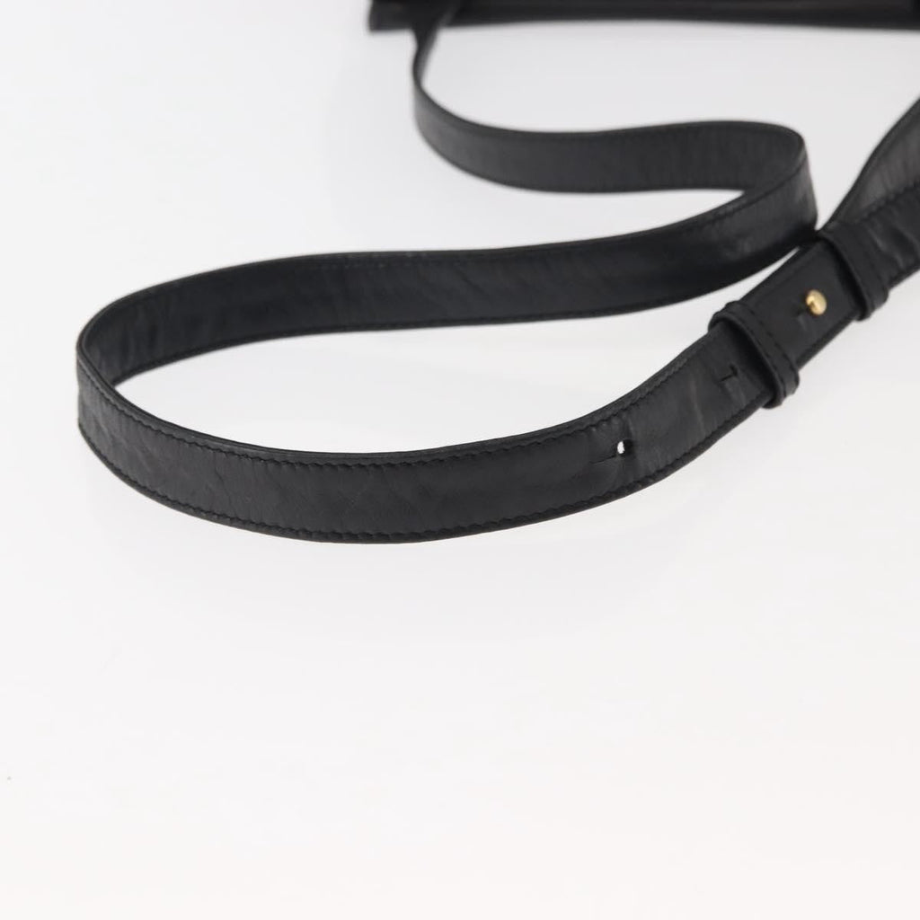 Celine Circle Logo Leather Black Leather Shoulder Bag Bag