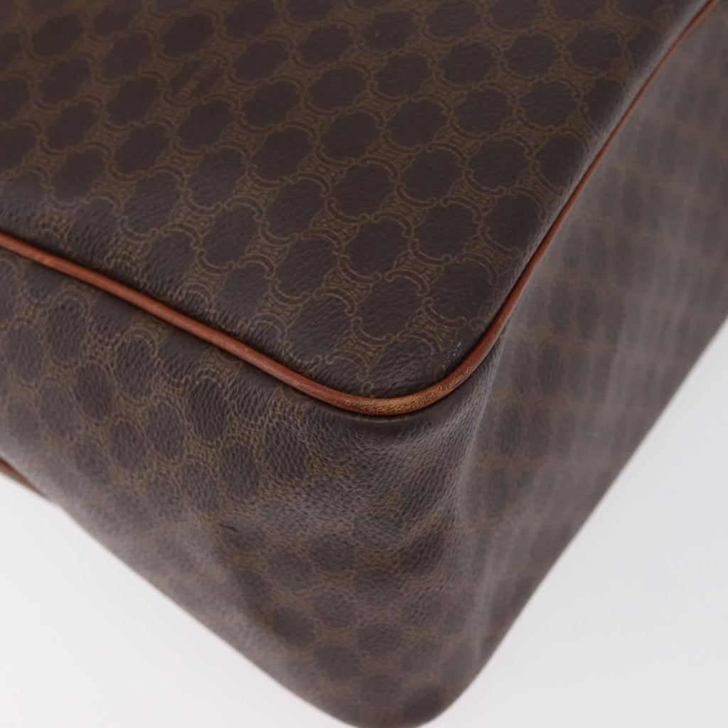 Celine Vintage Macadam Handbag Canvas And Leather Brown Canvas Handbag