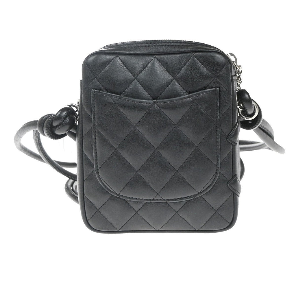 Chanel Cambon Pochette Quilted Leather Black Leather Shoulder Bag Bag