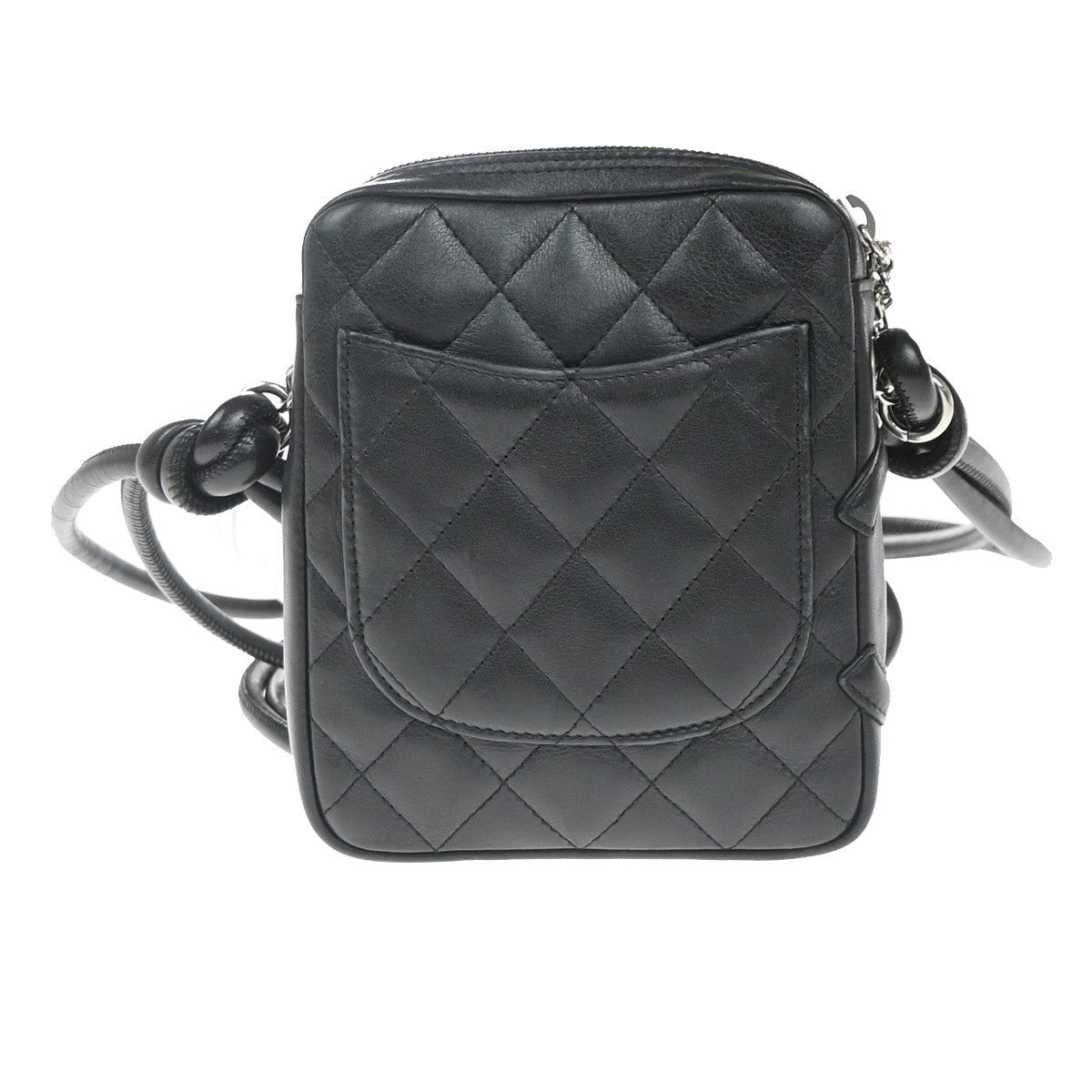 Chanel Cambon Pochette Quilted Leather Black Leather Shoulder Bag Bag