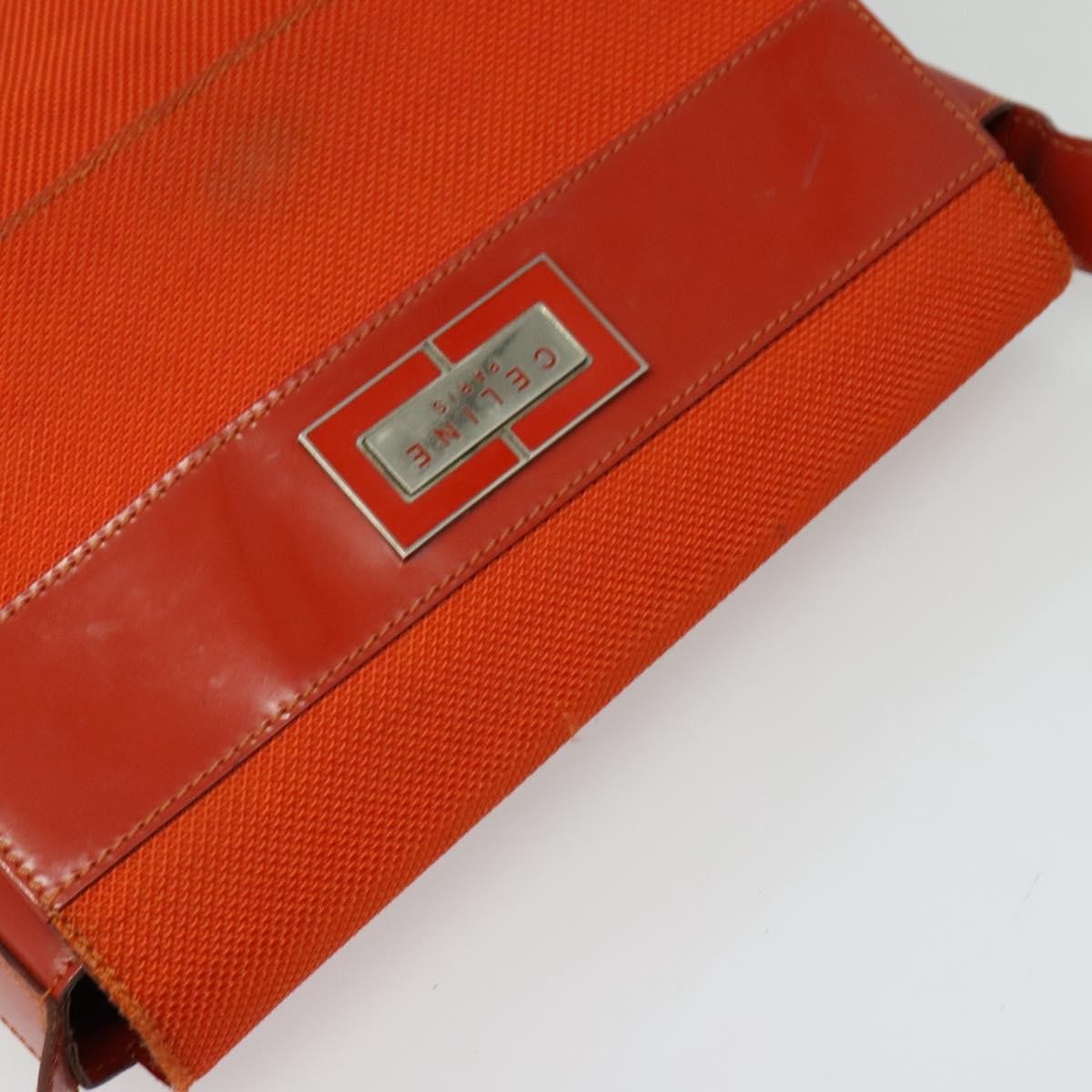 Celine Shoulder Bag Canvas Orange Canvas Shoulder Bag Bag