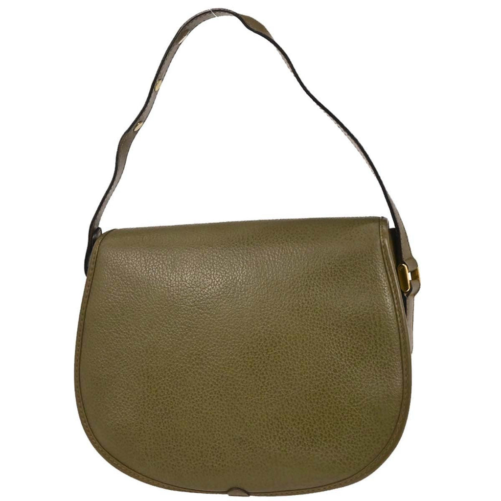 Gucci Vintage Handbag Leather Green Leather Handbag (Pre-Owned)