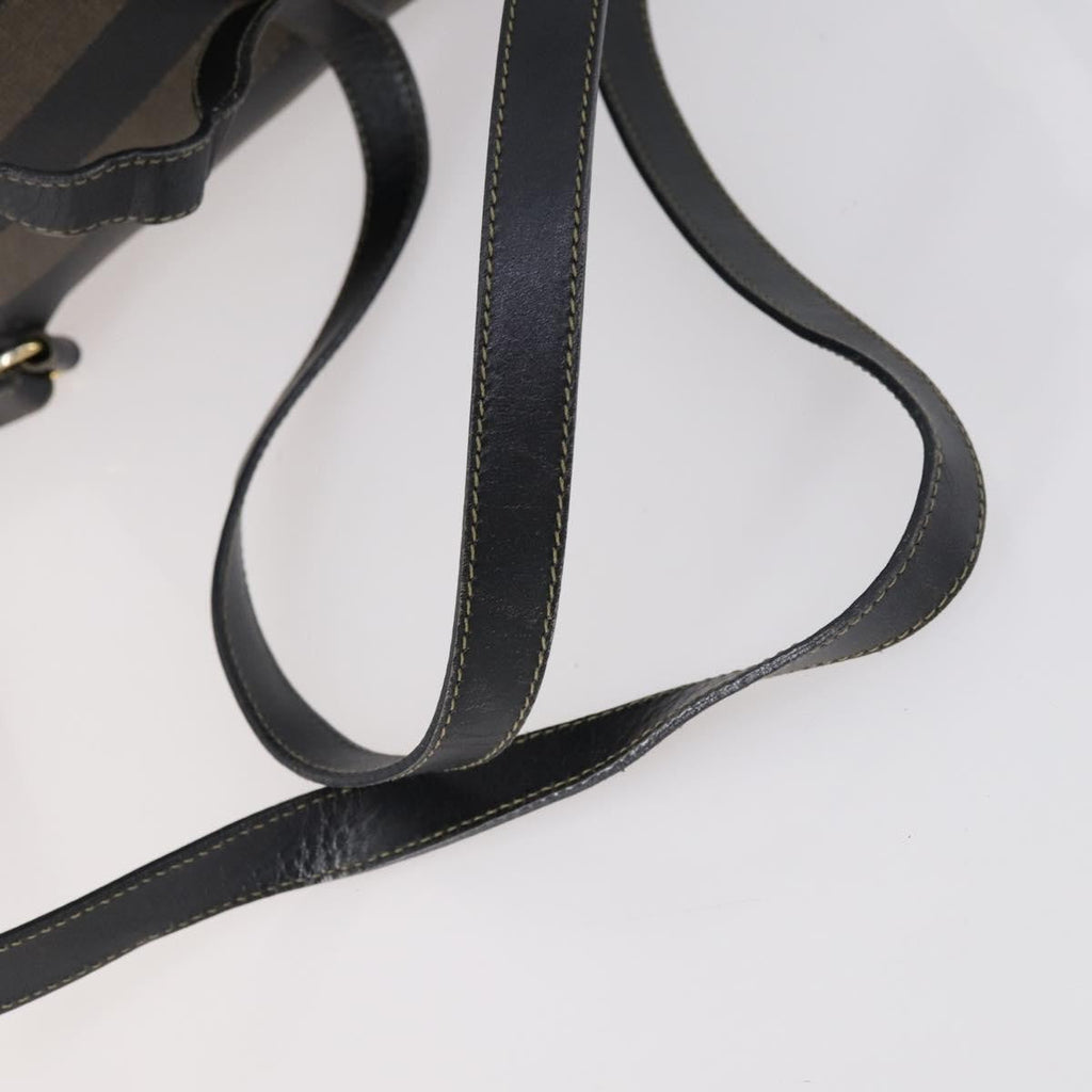 Fendi Pequin Front Pocket Backpack Coated Canvas Brown Pvc Backpack Bag