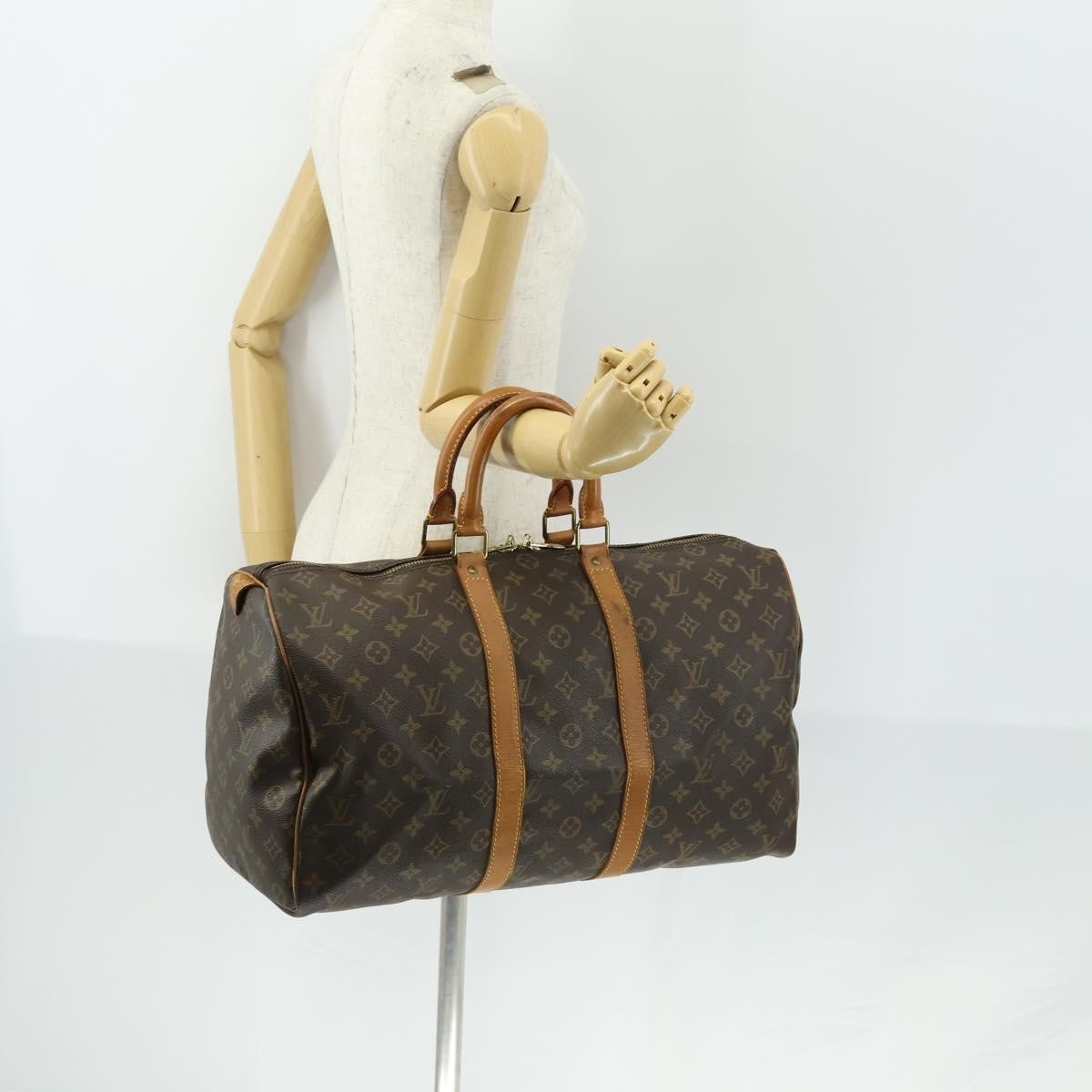 Louis Vuitton Keepall Bag Monogram Canvas Brown Canvas Travel Bag