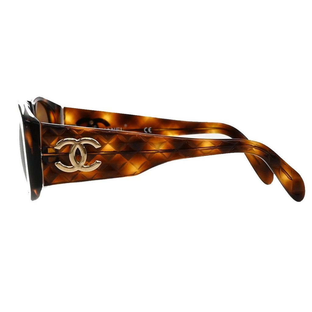 Chanel Cc Logo Matelasse Sunglasses Eye Wear Plastic Brown Plastic Sunglasse Accessory
