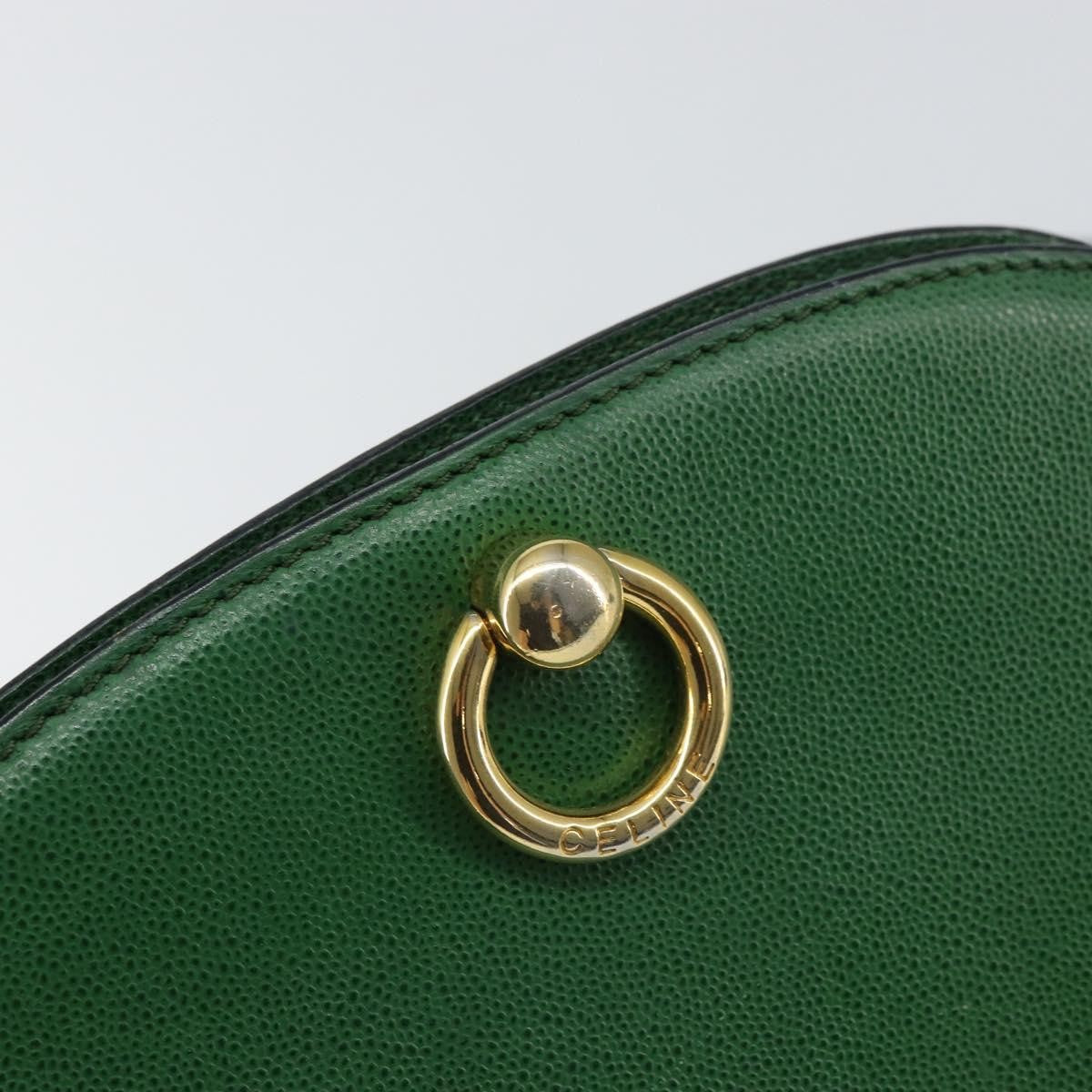 Celine Vintage Shoulder Bag Leather Green Leather Shoulder Bag Bag