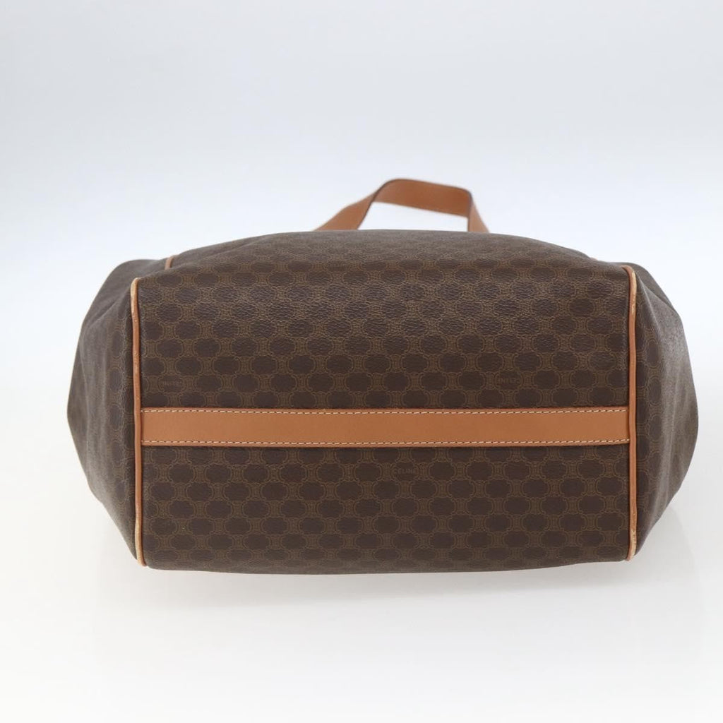 Celine Vintage Macadam Shoulder Bag Canvas And Leather Brown Canvas Shoulder Bag Bag