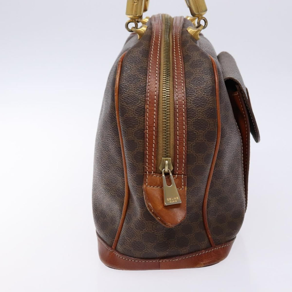 Celine Macadam Handbag Macadam With Leather Brown Canvas Handbag