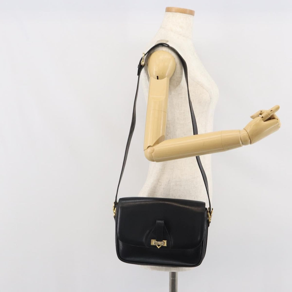 Celine Vintage Shoulder Bag Leather Black Leather Shoulder Bag Bag