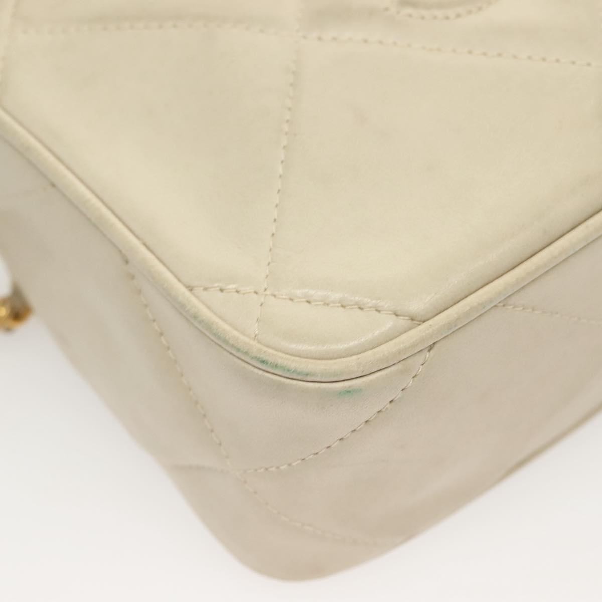 Chanel Vintage Diamond Cc Camera Bag Quilted Lambskin Beige Leather Shoulder Bag Bag