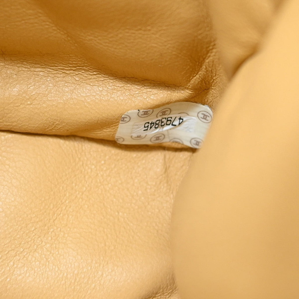 Chanel Vintage Cc Square Flap Shoulder Bag Quilted Lambskin Beige Leather Shoulder Bag Bag