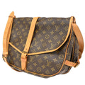 Louis Vuitton Saumur Handbag Monogram Canvas Brown Canvas Shoulder Bag