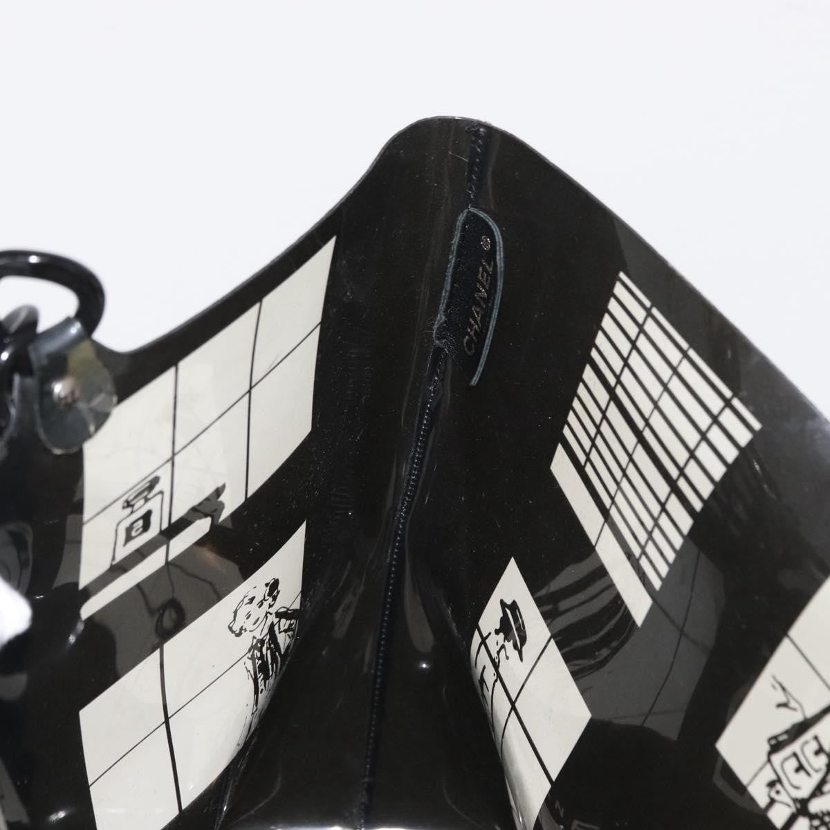 Chanel Coco Window Tote Printed Vinyl Black Plastic Tote Bag Bag