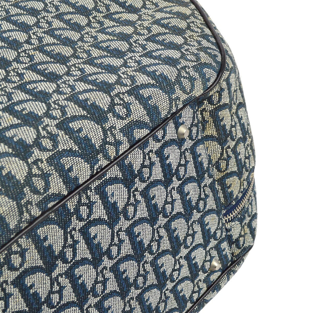 Christian Dior Vintage Trotter Handbag Canvas Navy Canvas Handbag (Pre-Owned)