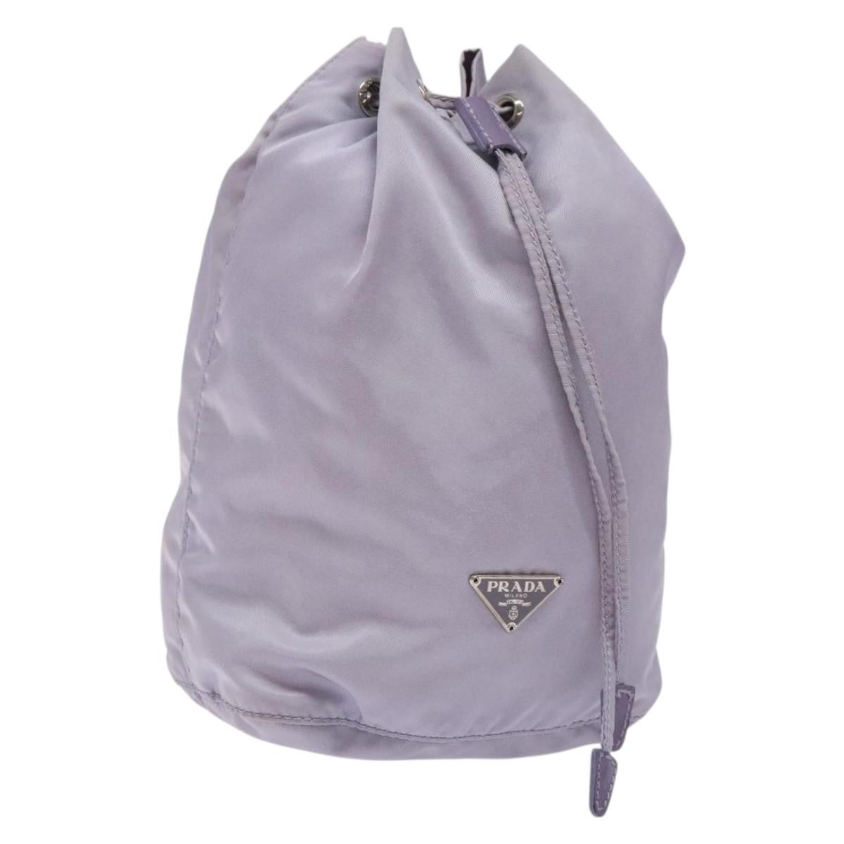 Prada Vela Drawstring Bucket Pouch Tessuto Purple Nylon Bag