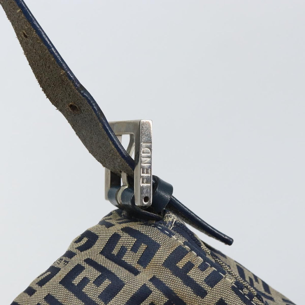 Fendi Mamma Baguette Zucchino Canvas Navy Canvas Shoulder Bag Bag