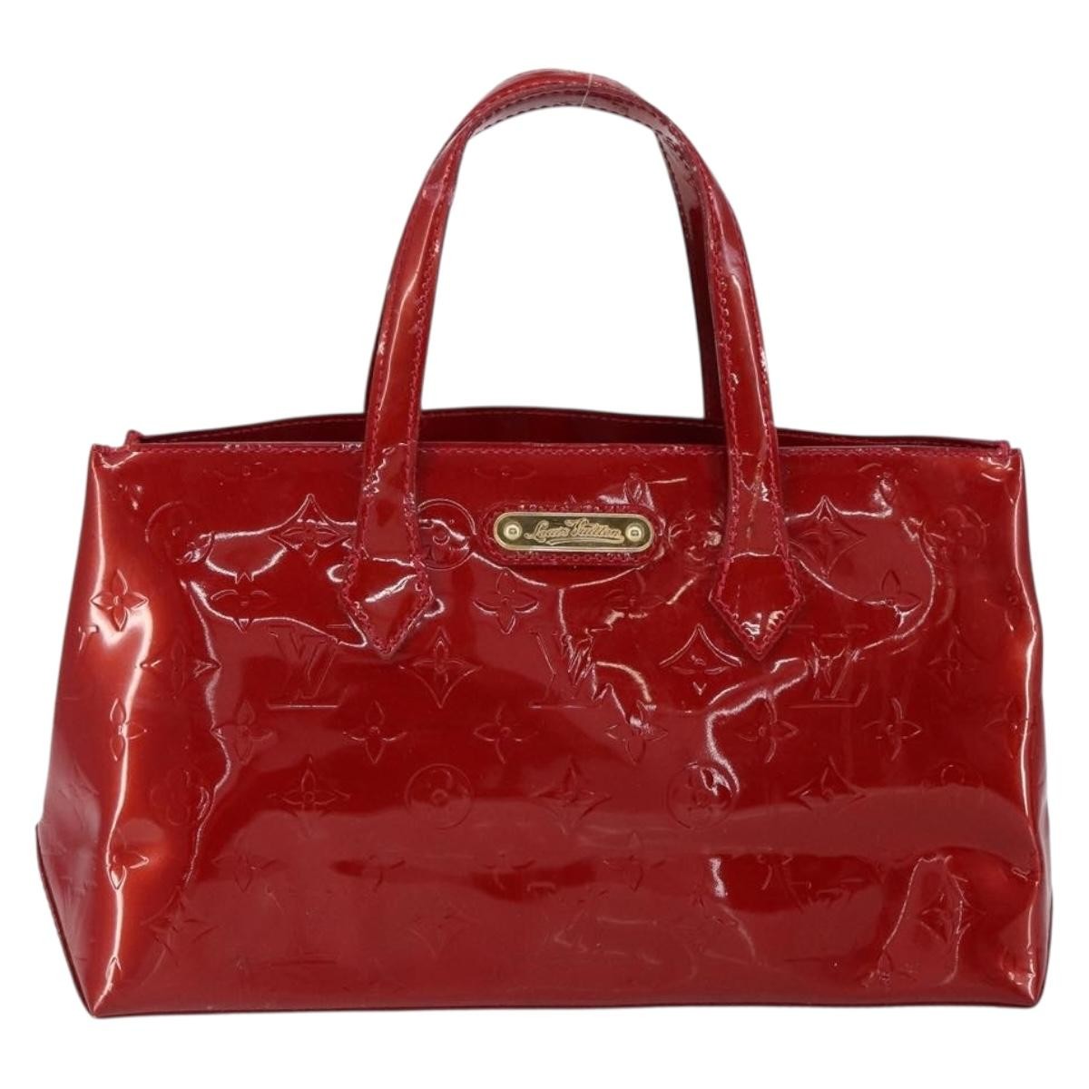 Louis Vuitton Wilshire Handbag Monogram Vernis Red Patent_Leather Handbag